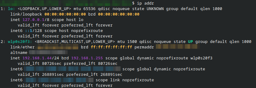 ip addr
